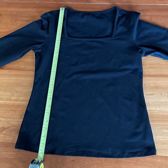 Women's Basic Long Sleeve Slim-Fit Square Neck Tee Shirt Top (NWOT) - Picture 8 of 15